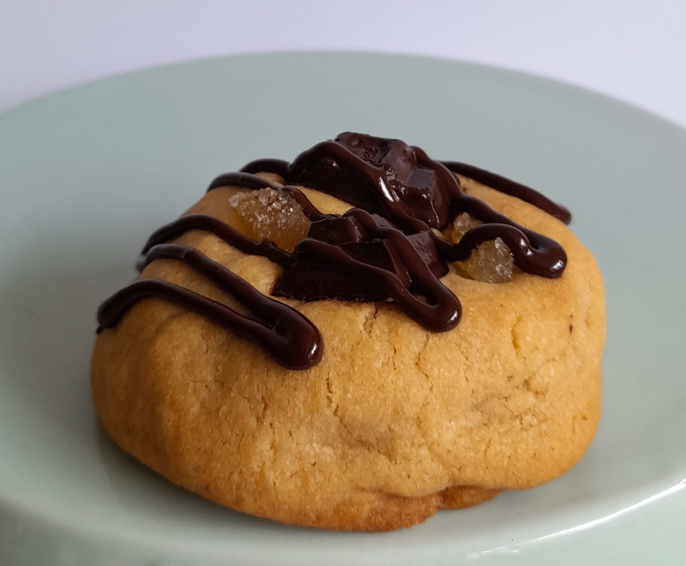 Dark Chocolate and Crystallised Ginger Biscuits